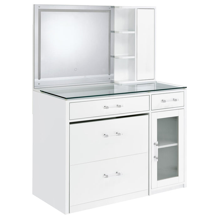 Flora 2-drawer Vanity Set with LED Mirror High Gloss - Casa Morelos / Coahuila Furniture (Oklahoma City, OK)