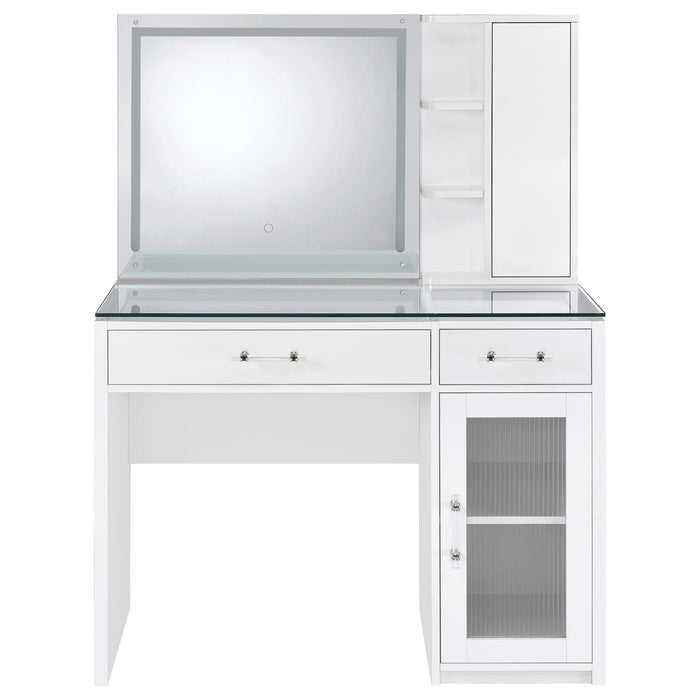 Flora 2-drawer Vanity Set with LED Mirror High Gloss - Casa Morelos / Coahuila Furniture (Oklahoma City, OK)
