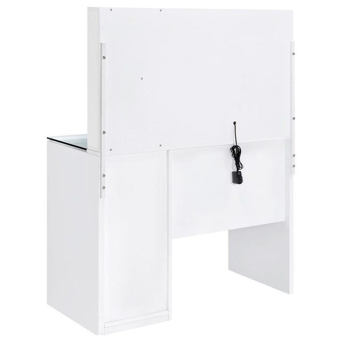 Flora 2-drawer Vanity Set with LED Mirror High Gloss - Casa Morelos / Coahuila Furniture (Oklahoma City, OK)