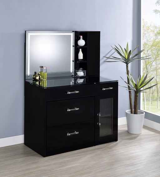 Flora 2-drawer Vanity Set with LED Mirror High Gloss - Casa Morelos / Coahuila Furniture (Oklahoma City, OK)