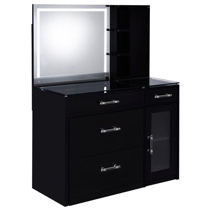 Flora 2-drawer Vanity Set with LED Mirror High Gloss - Casa Morelos / Coahuila Furniture (Oklahoma City, OK)
