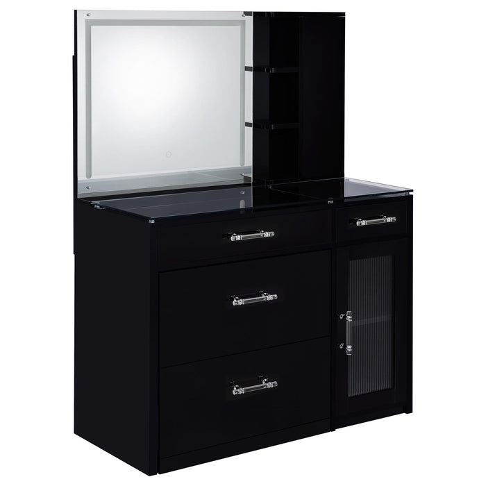 Flora 2-drawer Vanity Set with LED Mirror High Gloss - Casa Morelos / Coahuila Furniture (Oklahoma City, OK)