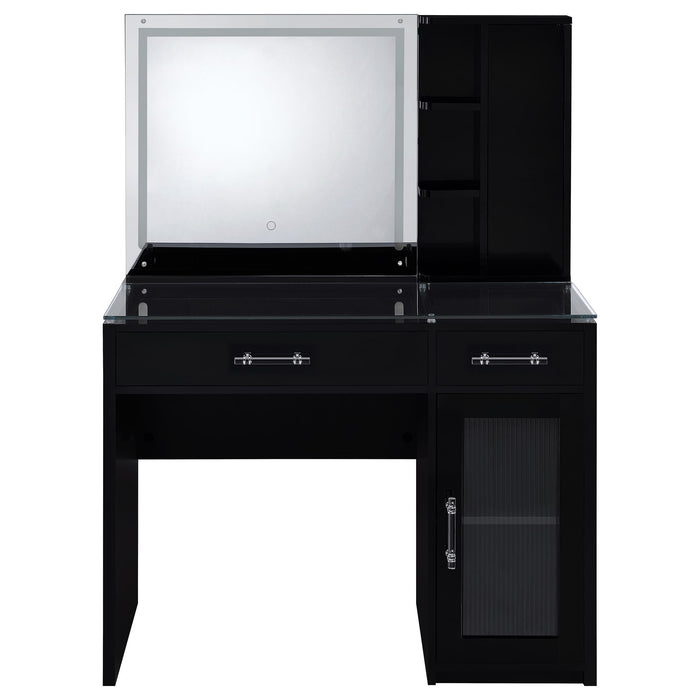 Flora 2-drawer Vanity Set with LED Mirror High Gloss - Casa Morelos / Coahuila Furniture (Oklahoma City, OK)