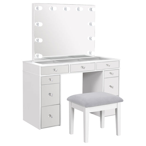 Regina Makeup Vanity Table with LED Mirror and Stool - Casa Morelos / Coahuila Furniture (Oklahoma City, OK)