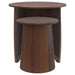 Yency 2-piece Round Mango Wood Nesting Table Set Dark Brown - Casa Morelos / Coahuila Furniture (Oklahoma City, OK)