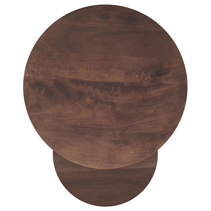 Yency 2-piece Round Mango Wood Nesting Table Set Dark Brown - Casa Morelos / Coahuila Furniture (Oklahoma City, OK)