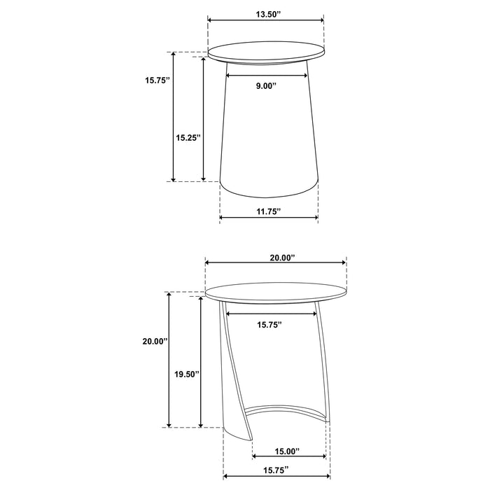 Yency 2-piece Round Mango Wood Nesting Table Set Dark Brown - Casa Morelos / Coahuila Furniture (Oklahoma City, OK)