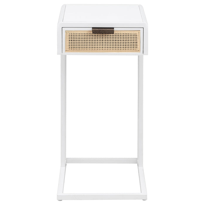 Amherst 1-drawer Radio Weave Cane Metal Side Table - Casa Morelos / Coahuila Furniture (Oklahoma City, OK)