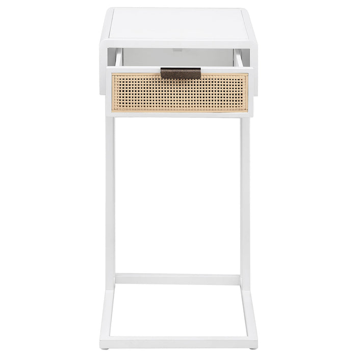 Amherst 1-drawer Radio Weave Cane Metal Side Table - Casa Morelos / Coahuila Furniture (Oklahoma City, OK)