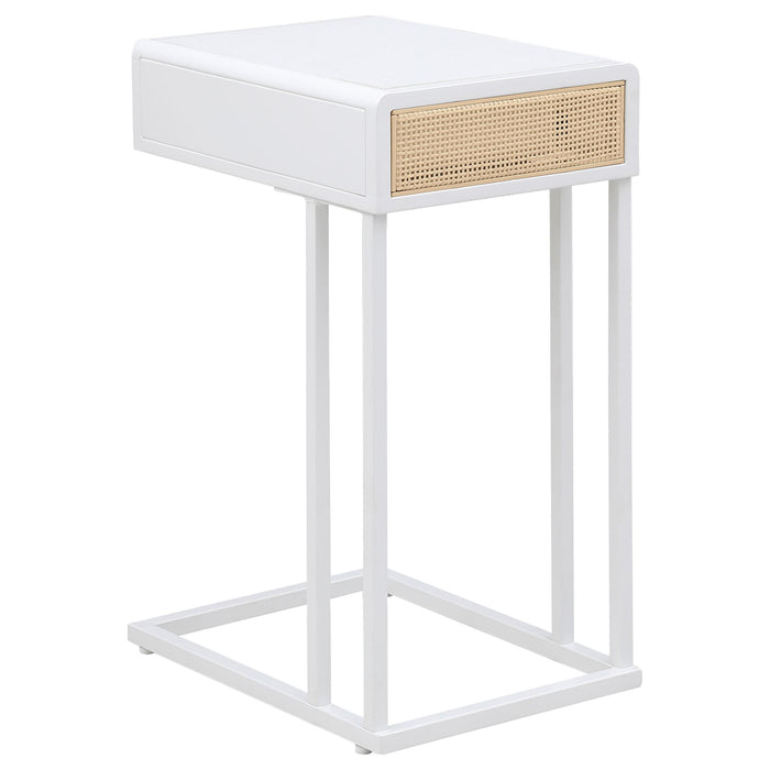 Amherst 1-drawer Radio Weave Cane Metal Side Table - Casa Morelos / Coahuila Furniture (Oklahoma City, OK)