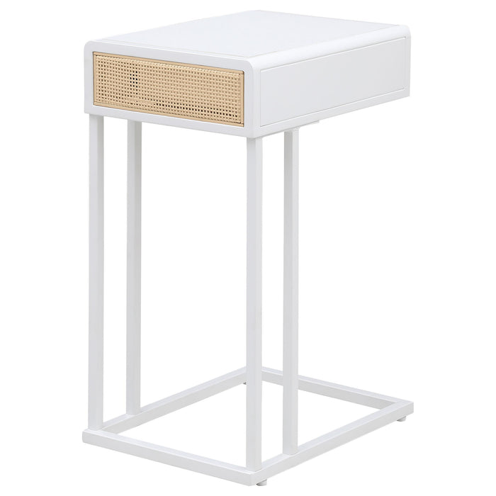 Amherst 1-drawer Radio Weave Cane Metal Side Table - Casa Morelos / Coahuila Furniture (Oklahoma City, OK)