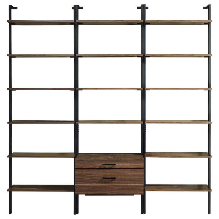 Owens 3-piece 96-inch Wall Mounted Bookshelf Set Walnut - Casa Morelos / Coahuila Furniture (Oklahoma City, OK)