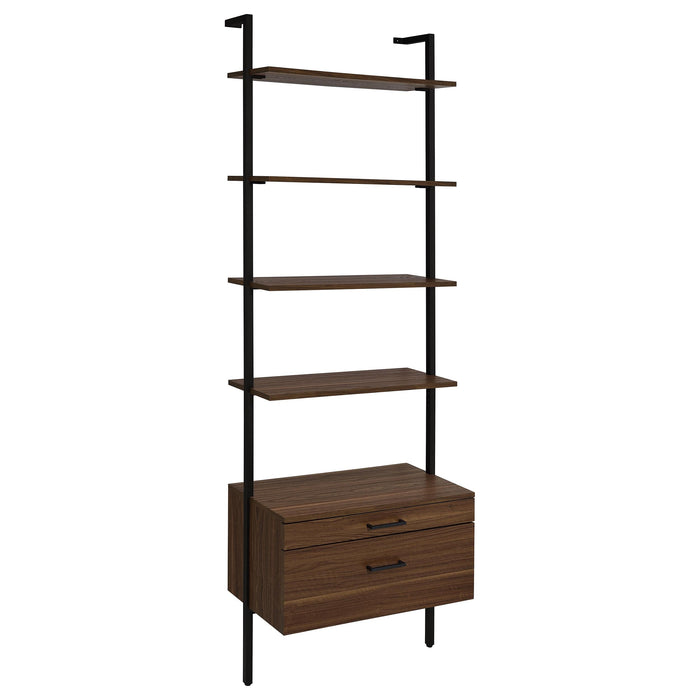 Owens 96-inch 4-shelf Storage Wall Bookshelf Walnut - Casa Morelos / Coahuila Furniture (Oklahoma City, OK)