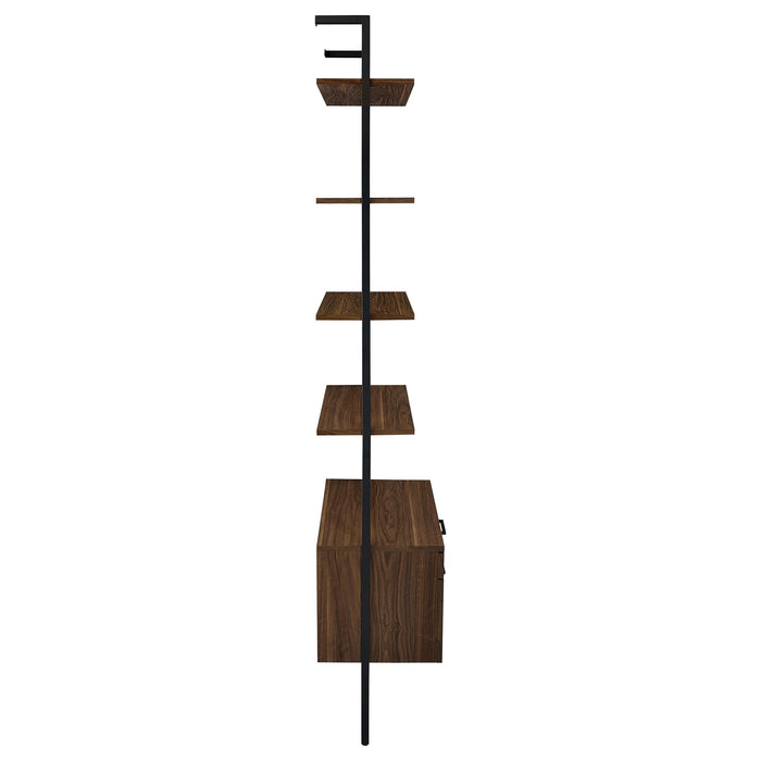 Owens 96-inch 4-shelf Storage Wall Bookshelf Walnut - Casa Morelos / Coahuila Furniture (Oklahoma City, OK)