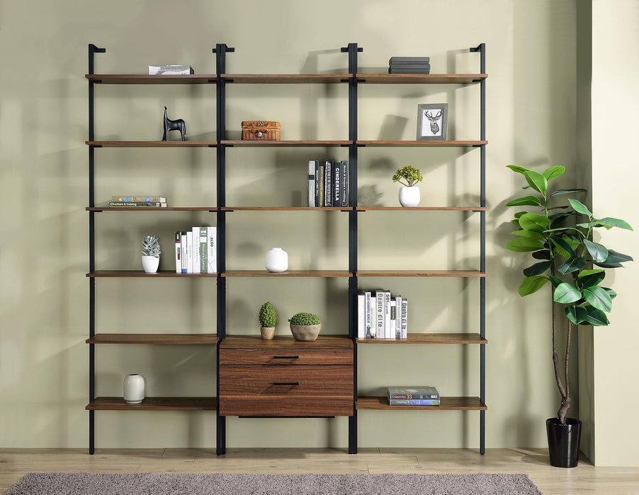 Owens 96-inch 4-shelf Storage Wall Bookshelf Walnut - Casa Morelos / Coahuila Furniture (Oklahoma City, OK)