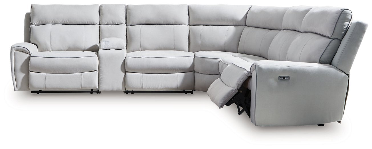 Social Pointe Reclining Sectional with Storage Console - Casa Morelos / Coahuila Furniture (Oklahoma City, OK)