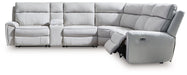 Social Pointe Reclining Sectional with Storage Console - Casa Morelos / Coahuila Furniture (Oklahoma City, OK)