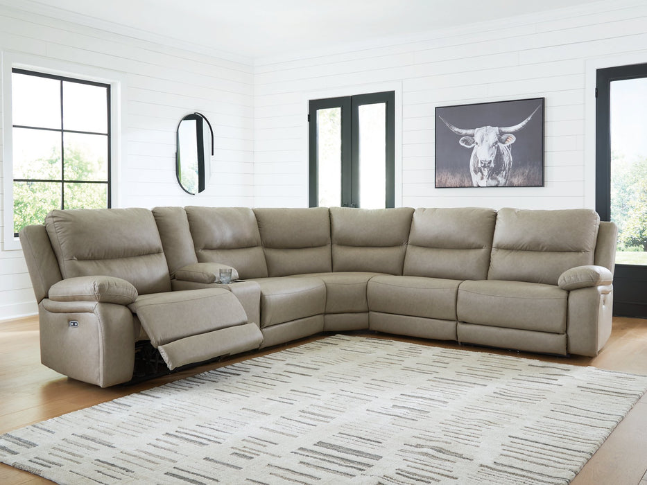 Narwhal Place Reclining Sectional with Storage Console - Casa Morelos / Coahuila Furniture (Oklahoma City, OK)