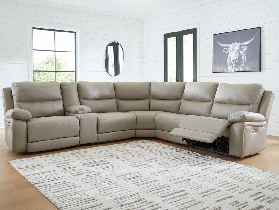 Narwhal Place Reclining Sectional with Storage Console - Casa Morelos / Coahuila Furniture (Oklahoma City, OK)