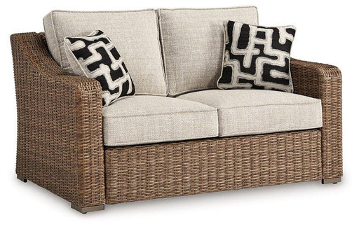 Beachcroft Outdoor Loveseat with Cushion - Casa Morelos / Coahuila Furniture (Oklahoma City, OK)