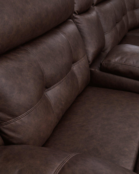 Punch Up Power Reclining Sectional Loveseat with Console - Casa Morelos / Coahuila Furniture (Oklahoma City, OK)