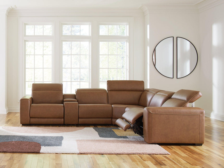 Magic Man Power Reclining Sectional with Console - Casa Morelos / Coahuila Furniture (Oklahoma City, OK)