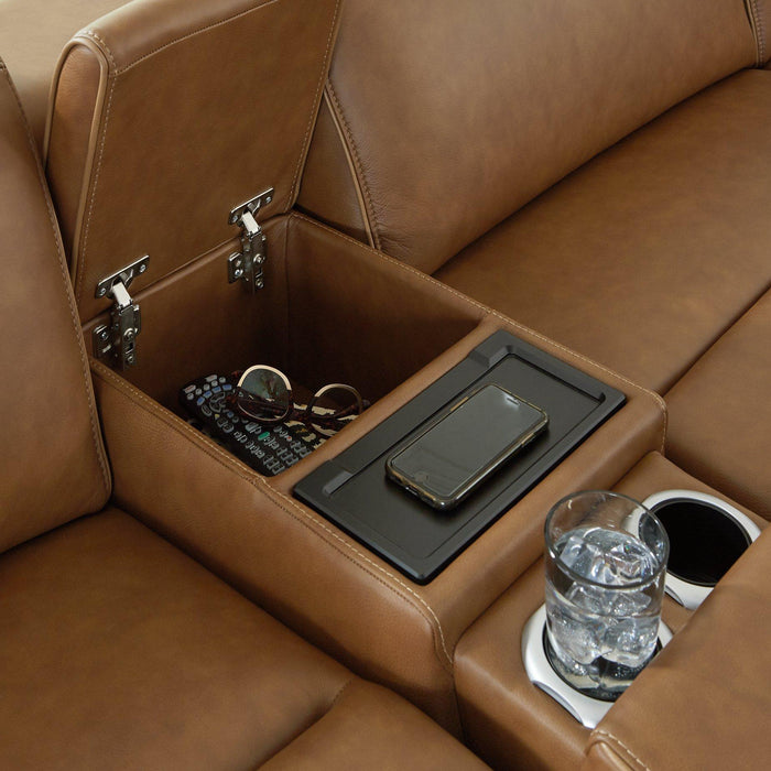 Magic Man Power Reclining Sectional with Console - Casa Morelos / Coahuila Furniture (Oklahoma City, OK)