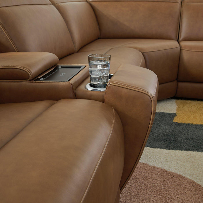 Magic Man Power Reclining Sectional with Console - Casa Morelos / Coahuila Furniture (Oklahoma City, OK)