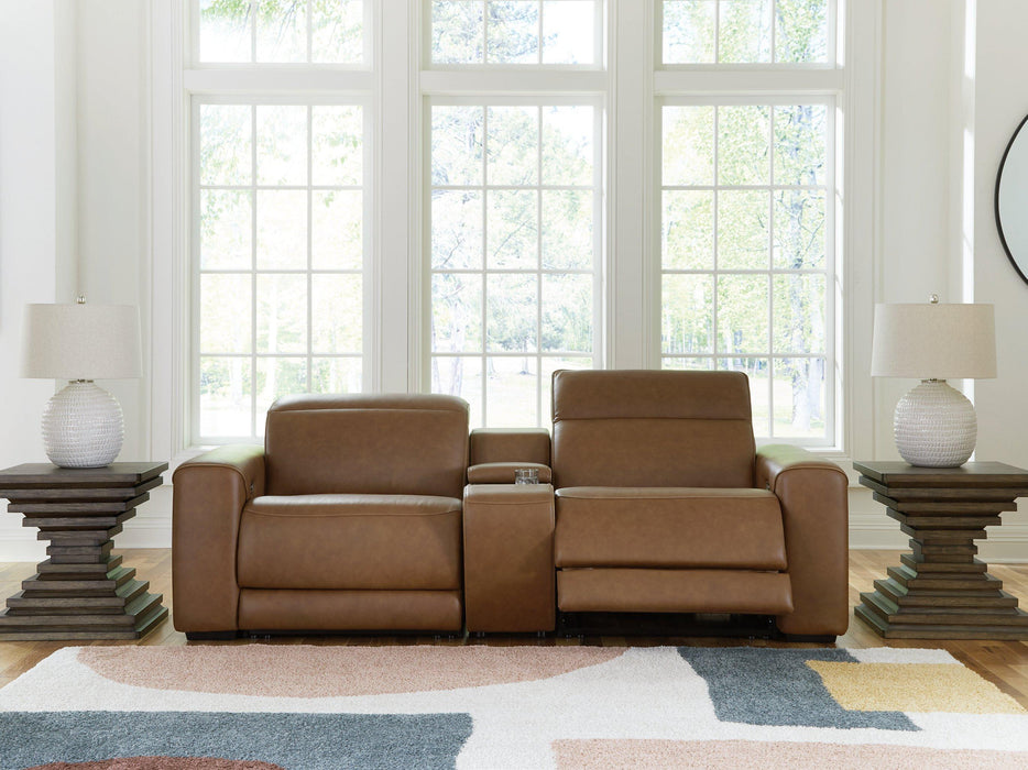 Magic Man Power Reclining Sectional Loveseat with Console - Casa Morelos / Coahuila Furniture (Oklahoma City, OK)