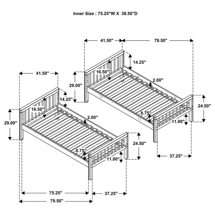 Dakota Bunk Beds - Casa Morelos / Coahuila Furniture (Oklahoma City, OK)