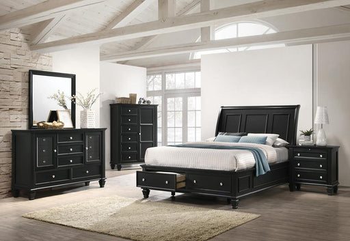 Sandy Beach Storage 4-Piece Eastern King Bedroom Set with Sleigh Headboard - Casa Morelos / Coahuila Furniture (Oklahoma City, OK)
