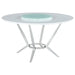 Abby Round Dining Table with Lazy Susan White and Chrome - Casa Morelos / Coahuila Furniture (Oklahoma City, OK)