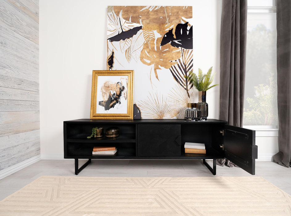 Marsden 2-door Wood 70" TV Stand Charcoal Black - Casa Morelos / Coahuila Furniture (Oklahoma City, OK)