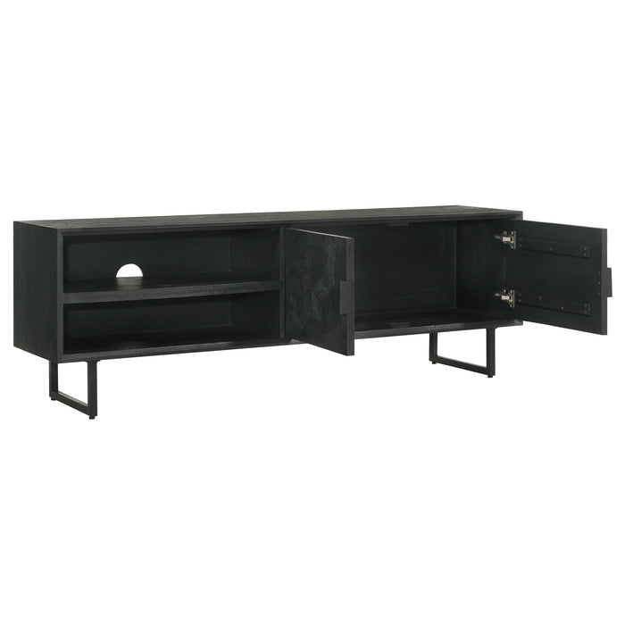 Marsden 2-door Wood 70" TV Stand Charcoal Black - Casa Morelos / Coahuila Furniture (Oklahoma City, OK)