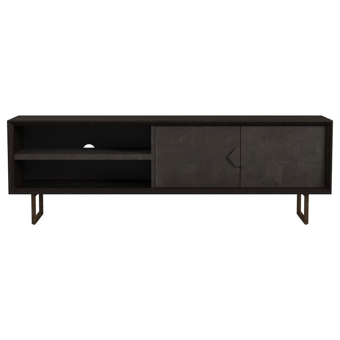 Marsden 2-door Wood 70" TV Stand Charcoal Black - Casa Morelos / Coahuila Furniture (Oklahoma City, OK)