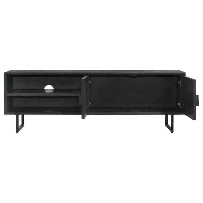 Marsden 2-door Wood 70" TV Stand Charcoal Black - Casa Morelos / Coahuila Furniture (Oklahoma City, OK)
