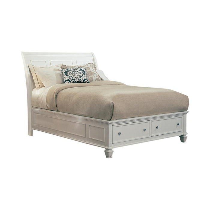 Sandy Beach Queen & E.King Panel Bed with High Headboard Black & White - Casa Morelos / Coahuila Furniture (Oklahoma City, OK)