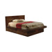Jessica Eastern King & Queen Platform Bed with Rail Seating Cappuccino - Casa Morelos / Coahuila Furniture (Oklahoma City, OK)