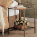 Sydney 2-shlef Nightstand Antique Brushed Gold - Casa Morelos / Coahuila Furniture (Oklahoma City, OK)