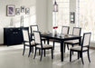 Louise Rectangular Dining Table with Extension Leaf Black - Casa Morelos / Coahuila Furniture (Oklahoma City, OK)