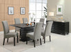 Stanton Rectangle Pedestal Dining Table Black - Casa Morelos / Coahuila Furniture (Oklahoma City, OK)