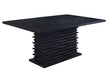 Stanton Rectangle Pedestal Dining Table Black - Casa Morelos / Coahuila Furniture (Oklahoma City, OK)