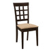 Gabriel Lattice Back Side Chairs Cappuccino and Tan (Set of 2) - Casa Morelos / Coahuila Furniture (Oklahoma City, OK)
