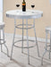Theodore Round Bar Table Chrome and Glossy White - Casa Morelos / Coahuila Furniture (Oklahoma City, OK)