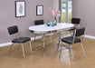 Retro Oval Dining Table Glossy White and Chrome - Casa Morelos / Coahuila Furniture (Oklahoma City, OK)