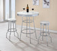 Theodore Round Bar Table Chrome and Glossy White - Casa Morelos / Coahuila Furniture (Oklahoma City, OK)