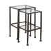 Leilani 2-piece Glass Top Nesting Tables Black - Casa Morelos / Coahuila Furniture (Oklahoma City, OK)