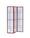 Katerina 3-panel Folding Floor Screen White and Cherry - Casa Morelos / Coahuila Furniture (Oklahoma City, OK)