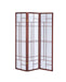 Katerina 3-panel Folding Floor Screen White and Cherry - Casa Morelos / Coahuila Furniture (Oklahoma City, OK)