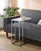 Stella Glass Top Accent Table Chrome and White - Casa Morelos / Coahuila Furniture (Oklahoma City, OK)